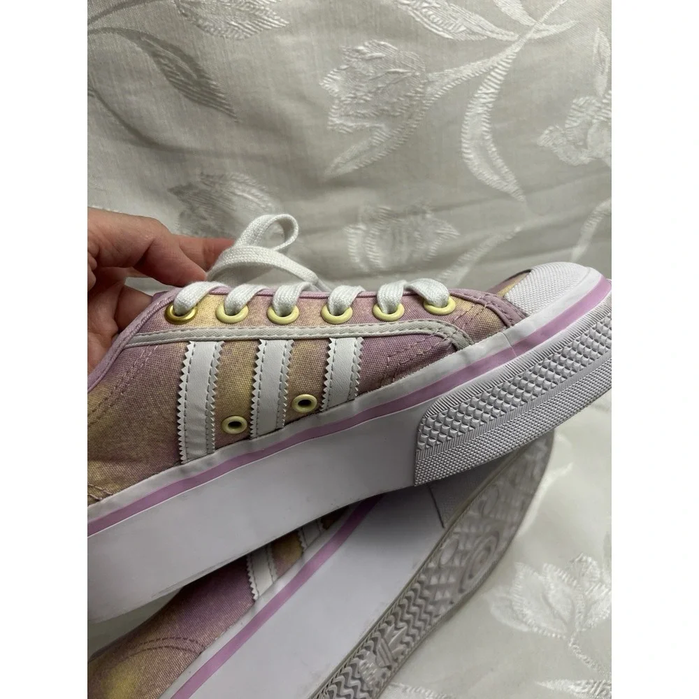 Adidas Nizza Platform Womens Shoes 6 Pink Multi‎ Canvas Casual Streetwear School